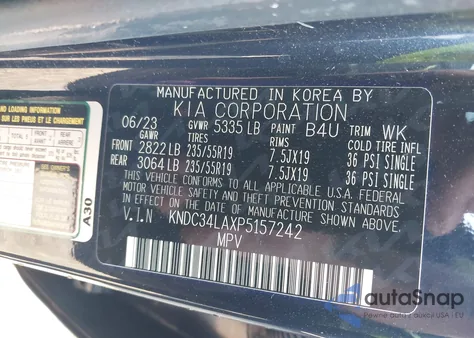 2023 Kia Ev6 Wind z USA, uszkodzony, nr VIN KNDC34LAXP5157242